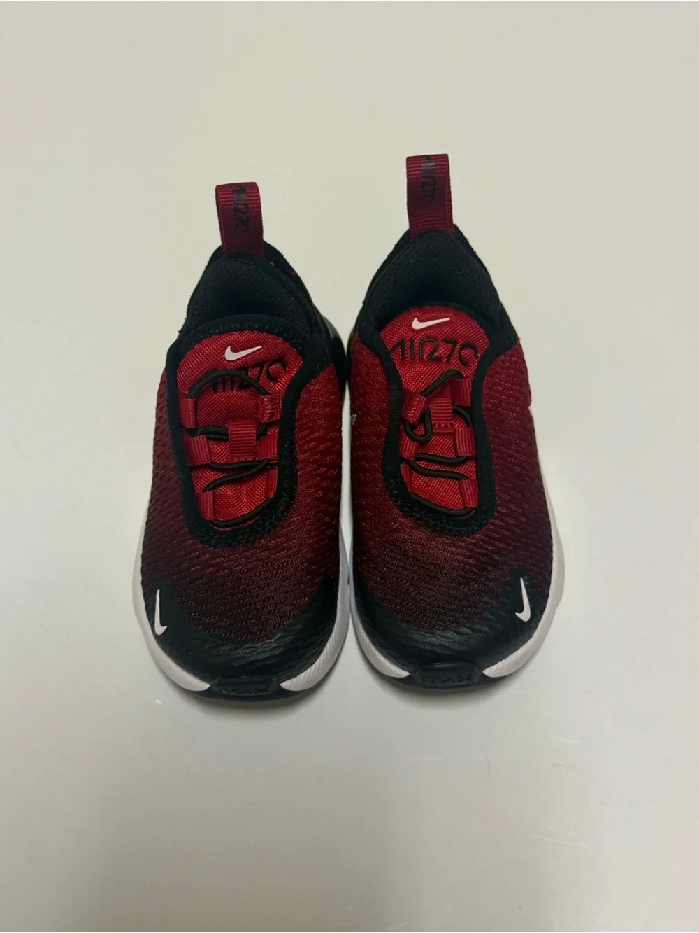 Nike Air Max 270 (TD) Gym Red/White-Black Baby Sneakers Size 5C DD1646-603 NWOB